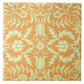 Floral Pattern, gold and pastel yellow design, タイル (正面)