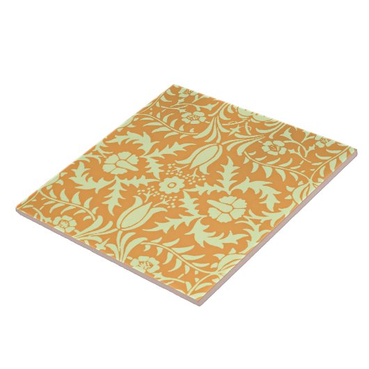 Floral Pattern, gold and pastel yellow design, タイル (側面)