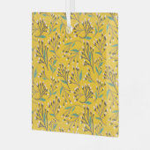 Floral Pattern in  delicate branches and buds ガラスオーナメント (正面左)