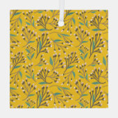 Floral Pattern in  delicate branches and buds ガラスオーナメント (裏面)