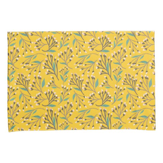 Floral Pattern in  delicate branches and buds 枕カバー (正面右)