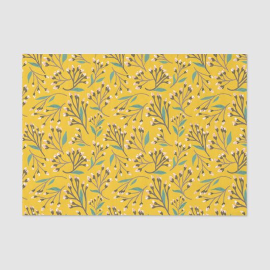 Floral Pattern in  delicate branches and buds 薄葉紙 (正面)