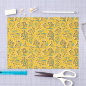 Floral Pattern in  delicate branches and buds 薄葉紙 (クラフト)