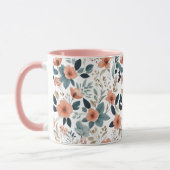  Floral Pattern in Pastel Tones マグカップ (左)
