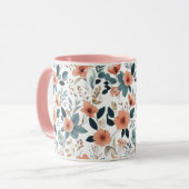  Floral Pattern in Pastel Tones マグカップ (正面左)