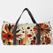 floral pattern in warm earth tones ダッフルバッグ (正面)