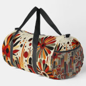 floral pattern in warm earth tones ダッフルバッグ (右コーナー)