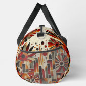 floral pattern in warm earth tones ダッフルバッグ (右)