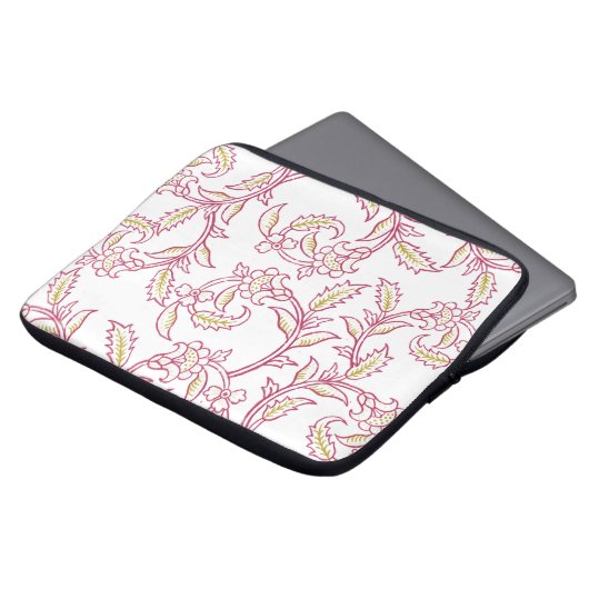 Floral Pattern Laptop Sleeve – Modern Aesthetic Pr ラップトップスリーブ (正面上部)