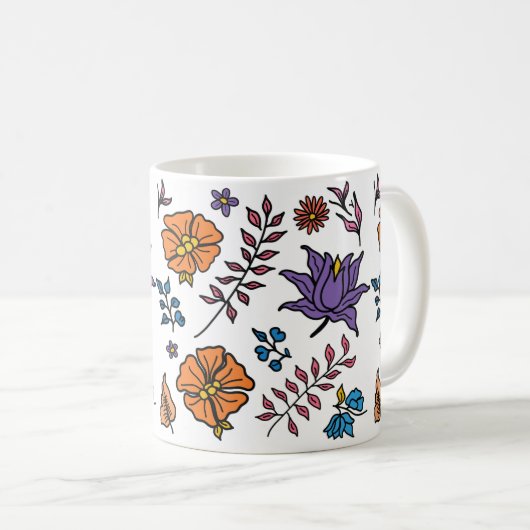 Floral Pattern Mug コーヒーマグカップ (正面右)