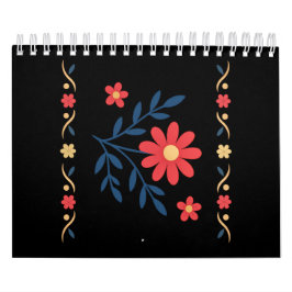 Floral Pattern Notebook カレンダー