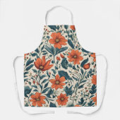 Floral Pattern of Vibrant Orange Flowers  エプロン (正面)