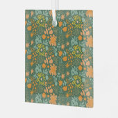 Floral pattern on a dark green background  ガラスオーナメント (正面左)