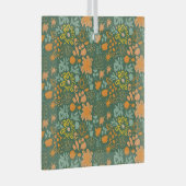 Floral pattern on a dark green background  ガラスオーナメント (正面右)
