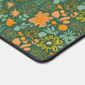 Floral pattern on a dark green background  デスクマット (コーナー)