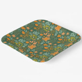 Floral pattern on a dark green background  ペーパープレート (傾斜あり)