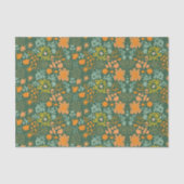 Floral pattern on a dark green background  薄葉紙 (正面)
