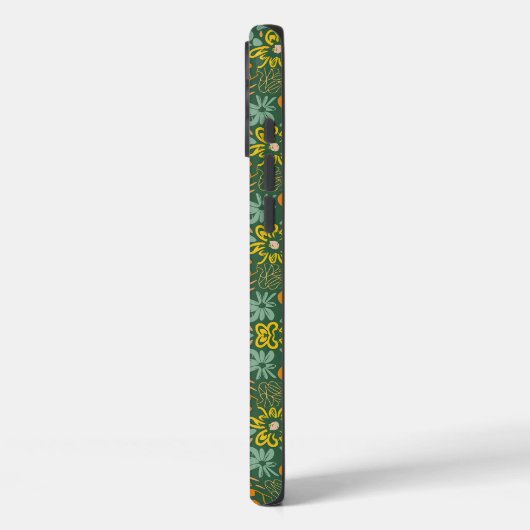 Floral pattern on a dark green background  Case-Mate iPhoneケース (裏面 / 左)