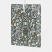 Floral pattern on  dusty blue-gray background ガラスオーナメント (正面左)