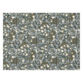 Floral pattern on  dusty blue-gray background テーブルクロス (正面(横))