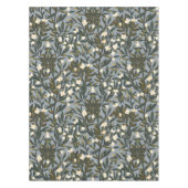 Floral pattern on  dusty blue-gray background テーブルクロス (正面)