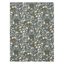 Floral pattern on  dusty blue-gray background テーブルクロス