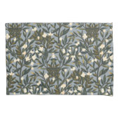 Floral pattern on  dusty blue-gray background 枕カバー (正面左)