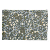 Floral pattern on  dusty blue-gray background 枕カバー (裏面-左)