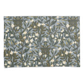 Floral pattern on  dusty blue-gray background 枕カバー (正面右)