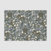 Floral pattern on  dusty blue-gray background 薄葉紙 (正面)