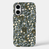 Floral pattern on  dusty blue-gray background Case-Mate iPhoneケース (裏面)