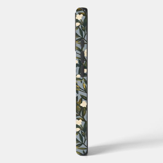 Floral pattern on  dusty blue-gray background Case-Mate iPhoneケース (裏面 / 左)