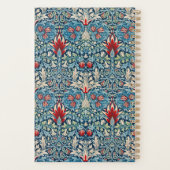 Floral pattern on green leaves blue background プランナー手帳 (裏面)