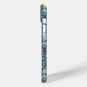 Floral pattern on green leaves blue background Case-Mate iPhoneケース (裏面 / 左)