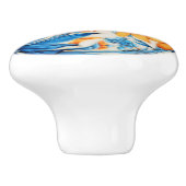 Floral Pattern- Orange and Blue セラミックノブ (側面)