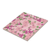 Floral pattern, pastel violet and pink, タイル (側面)