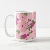 Floral pattern, pastel violet and purple, コーヒーマグカップ (左)