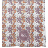 Floral Pattern Sapphic Lesbian Flag Monogram  シャワーカーテン (正面)