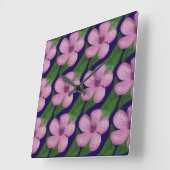  Floral Pattern Seamless Botanical Aesthetic スクエア壁時計 (傾斜)