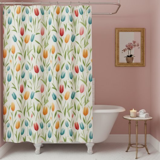 Floral Pattern Shower Curtain シャワーカーテン