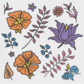 Floral Pattern Sticker シール (正面)