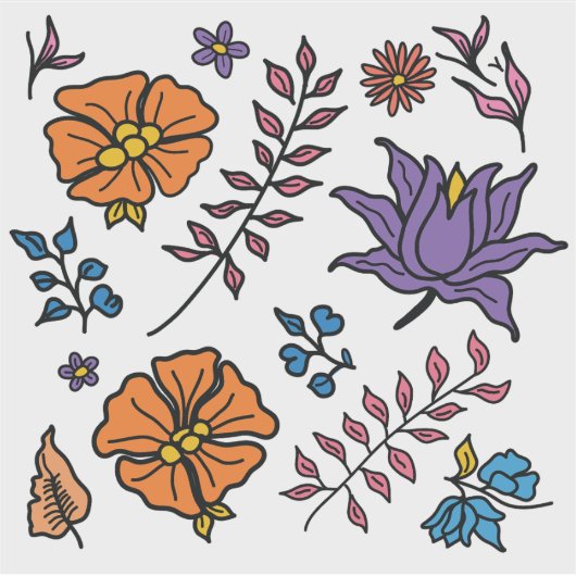 Floral Pattern Sticker シール (正面)