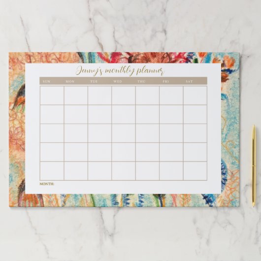 Floral Pattern Tearaway Calendar – Large Paper Pad ペーパーパッド (インサイチュ)