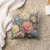 Floral Pattern Throw Pillow Cover クッション (ブランケット)