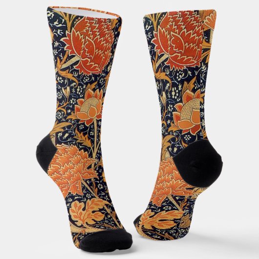 Floral Pattern, William Morris ソックス (傾斜あり)
