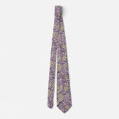 Floral pattern William Morris inspired purple ネクタイ (裏面)