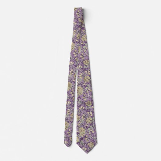 Floral pattern William Morris inspired purple ネクタイ (裏面)