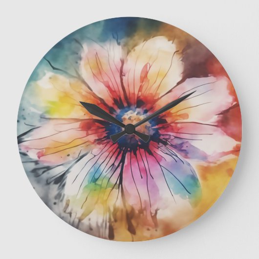 Floral Pattern with a Hint of Romance ラージ壁時計 (正面)