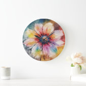 Floral Pattern with a Hint of Romance ラージ壁時計 (ホーム)