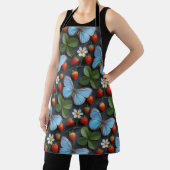Floral Pattern with Blue Morpho Butterflies エプロン (インサイチュ)
